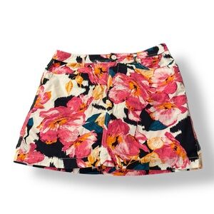 St. John's Bay Multicolor Floral Skort sz 12 cotton blend